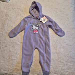 Hello kitty girls 6-9 months lightweight Pram suit hands flip light purple NWT